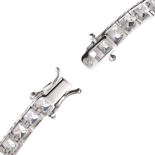 Classic Princess Cut Diamond CZ & 925 Sterling Silver Pretty Tennis Bracelet - Franki Baker Jewellery
