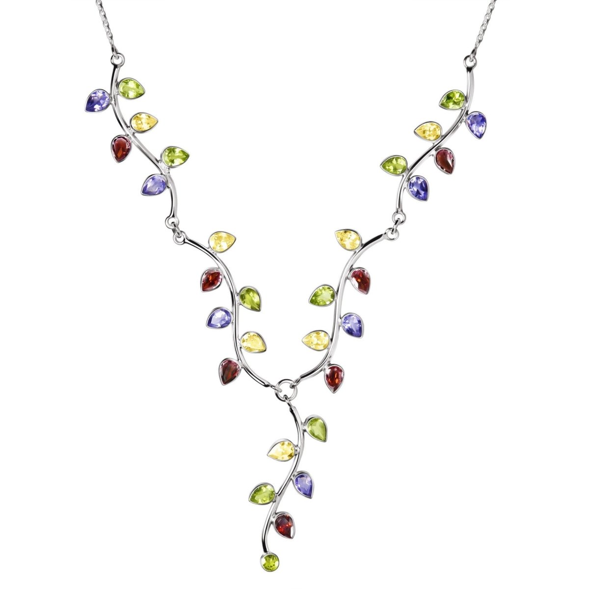Colourful Garnet, Amethyst, Peridot, Citrine Gemstone and Sterling