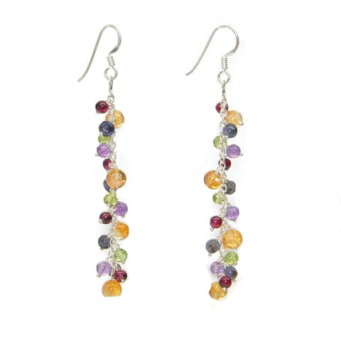 Colourful Multi Gemstone Drop Earrings - Franki Baker Jewellery