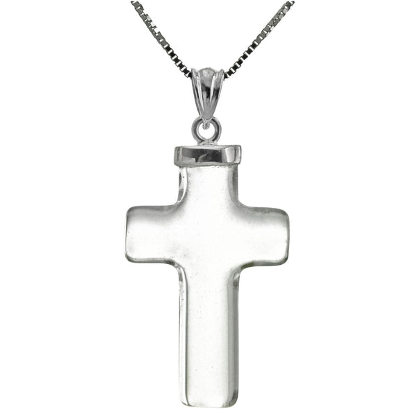 Crystal Cross and Silver Pendant on Silver Chain - Franki Baker Jewellery