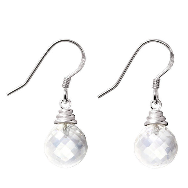 Dainty Apple Shaped Cut Rock Crystal and Silver Dangle Earrings - Franki Baker Jewellery