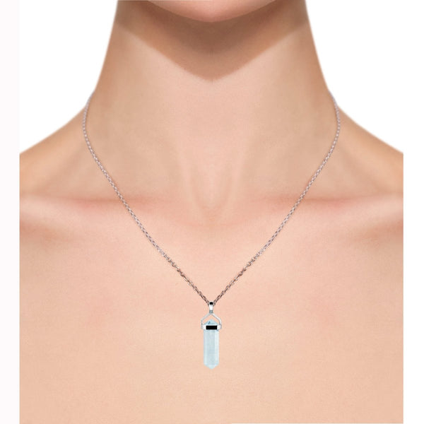 Aquamarine Point Pendant Necklace