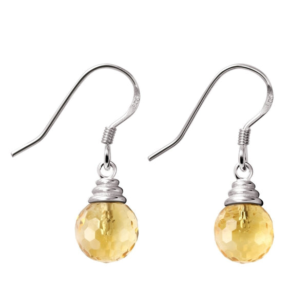 Dainty Elegant Yellow Facetted Citrine and Sterling Silver Earrings - Franki Baker Jewellery