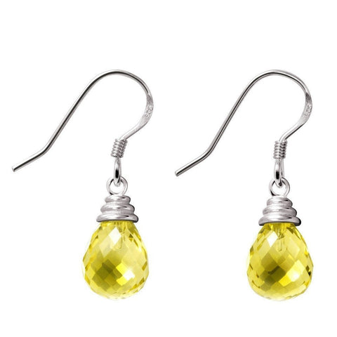 Dainty Lemon Quartz Sterling Silver Dangle Earrings - Franki Baker Jewellery