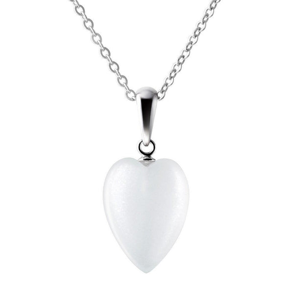 Dainty Moonstone Heart Pendant Necklace on 925 Sterling Silver Chain - Franki Baker Jewellery
