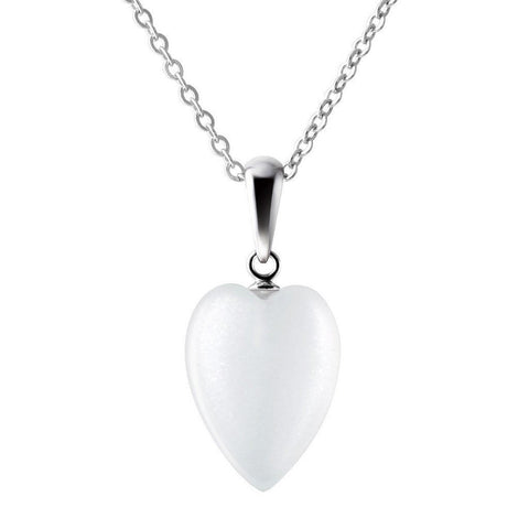 Dainty Moonstone Heart Pendant Necklace on 925 Sterling Silver Chain - Franki Baker Jewellery