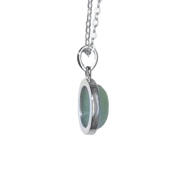 Dainty Natural Aquamarine Gemstone Pendant Necklace & 925 Sterling Silver - Franki Baker Jewellery