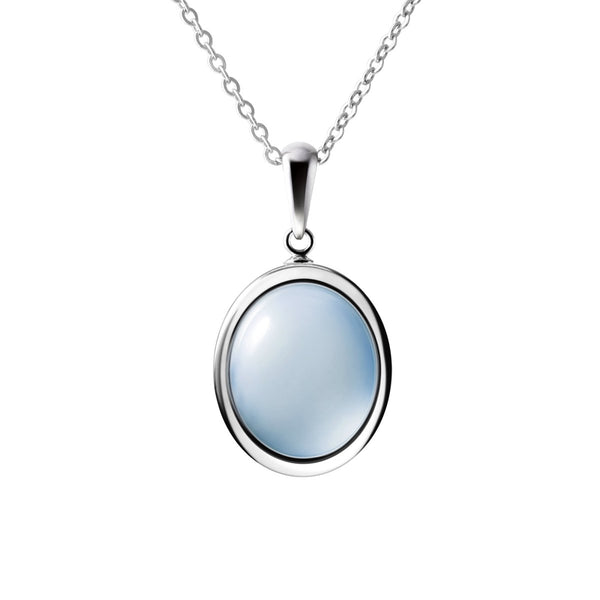 Dainty Natural Aquamarine Gemstone Pendant Necklace & 925 Sterling Silver - Franki Baker Jewellery
