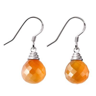 Dainty Orange Carnelian Gemstone and Silver  Earrings - Franki Baker Jewellery