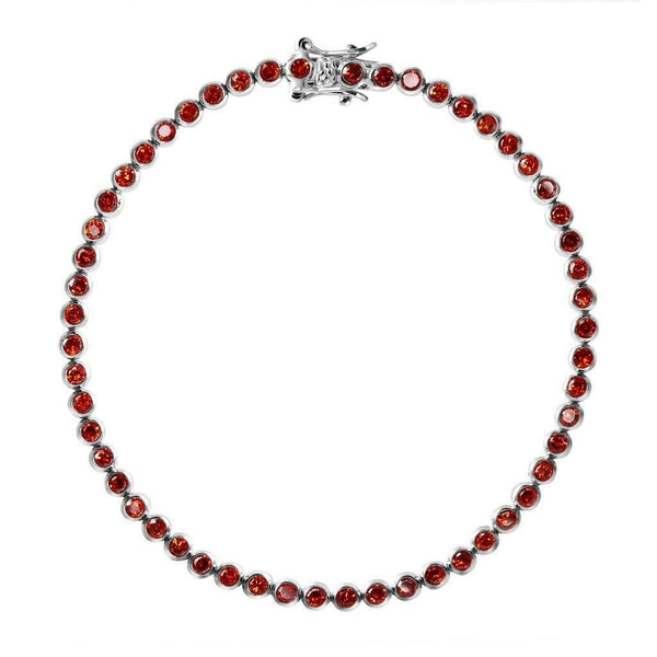 Dainty Orange Crystals and Sterling Silver Tennis Bracelet - Franki Baker Jewellery