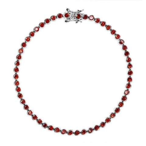 Dainty Orange Crystals and Sterling Silver Tennis Bracelet - Franki Baker Jewellery