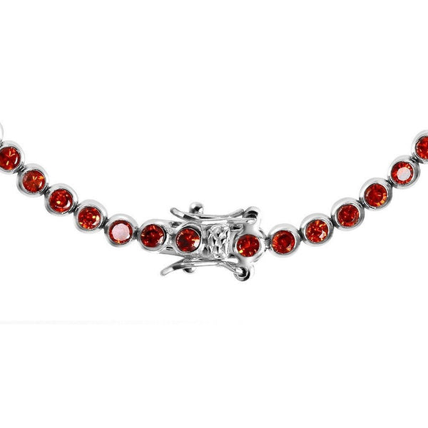 Dainty Orange Crystals and Sterling Silver Tennis Bracelet - Franki Baker Jewellery