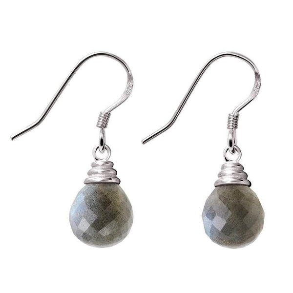 Dainty Pear Drop Shaped Labradorite and Silver Earrings - Franki Baker Jewellery