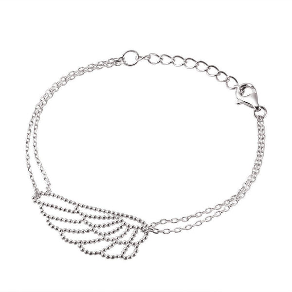 Dainty Sterling Silver and Crystals Angel Wing Bracelet - Franki Baker Jewellery