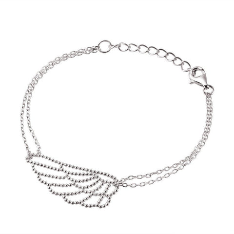 Dainty Sterling Silver and Crystals Angel Wing Bracelet - Franki Baker Jewellery
