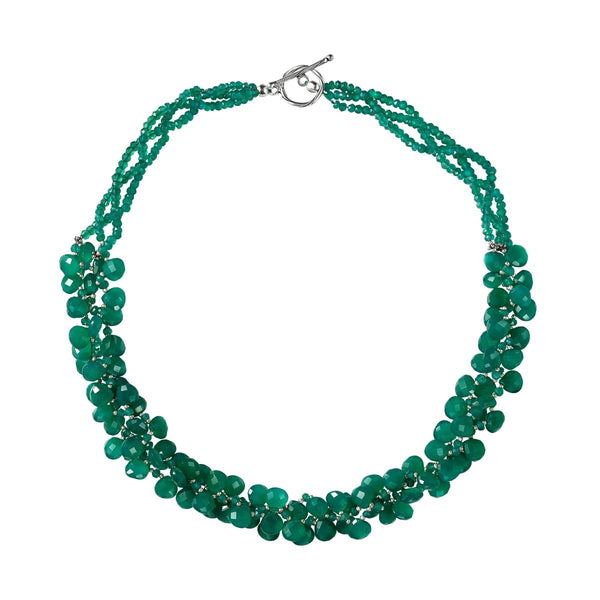Emerald Green Onyx Gemstone and Sterling Silver Statement Necklace - Franki Baker Jewellery