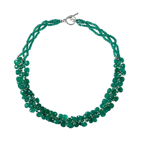 Emerald Green Onyx Gemstone and Sterling Silver Statement Necklace - Franki Baker Jewellery