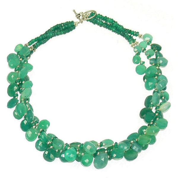 Emerald Green Onyx Gemstone and Sterling Silver Statement Necklace - Franki Baker Jewellery