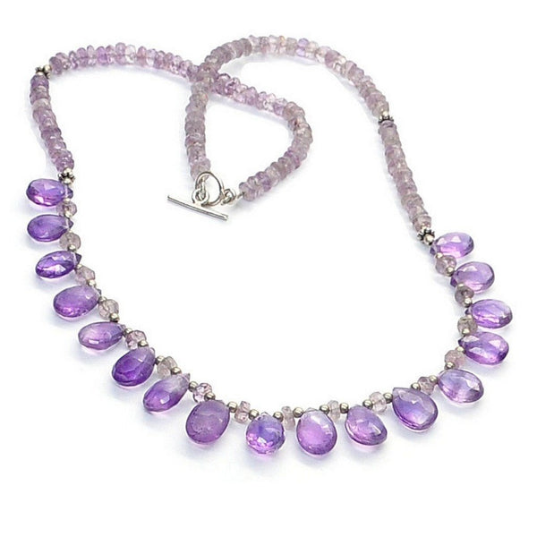 Faceted Delicate Amethyst Gemstone and Sterling Silver Necklace - Franki Baker Jewellery