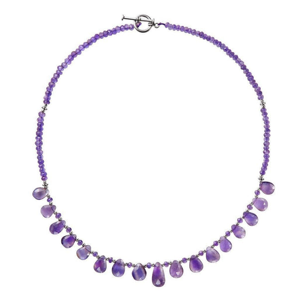 Faceted Delicate Amethyst Gemstone and Sterling Silver Necklace - Franki Baker Jewellery