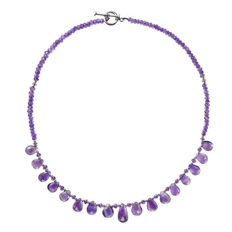 Faceted Delicate Amethyst Gemstone and Sterling Silver Necklace - Franki Baker Jewellery