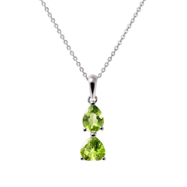 Faceted Green Peridot and Sterling Silver Pendant on Silver Chain - Franki Baker Jewellery