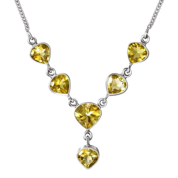 Faceted Natural Citrine Gemstone and Sterling Silver Chain Necklace - Franki Baker Jewellery