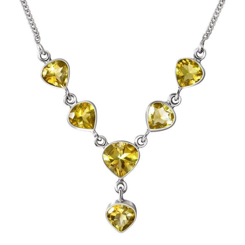 Faceted Natural Citrine Gemstone and Sterling Silver Chain Necklace - Franki Baker Jewellery