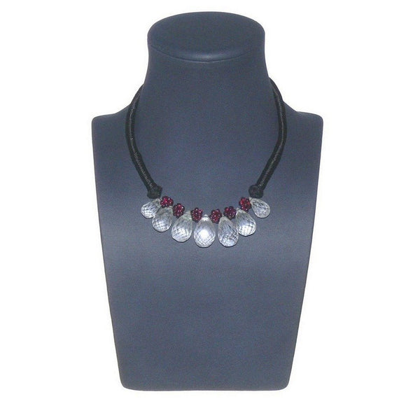Faceted Rock Crystal and Garnet Choker - Franki Baker Jewellery