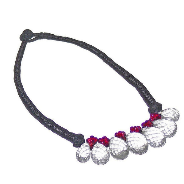 Faceted Rock Crystal and Garnet Choker - Franki Baker Jewellery