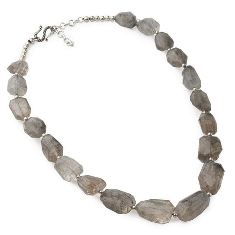 Faceted Rutile Quartz and Sterling Silver Chunky, Statement Necklace - Franki Baker Jewellery