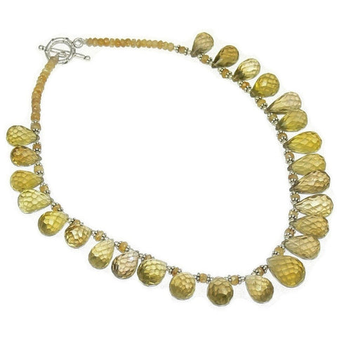 Faceted Yellow Topaz and Citrine Necklace - Franki Baker Jewellery