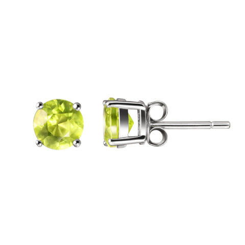 Natural Facetted Peridot Gemstones & Sterling Silver Stud Earrings - Franki Baker Jewellery