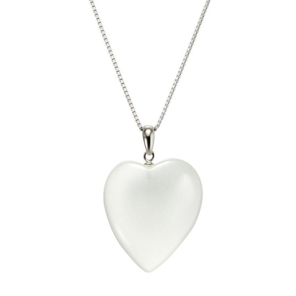 White Moonstone Heart Pendant Necklace on Sterling Silver - Franki Baker Jewellery