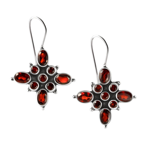 Garnet Gemstone and Sterling Silver Earrings - Franki Baker Jewellery