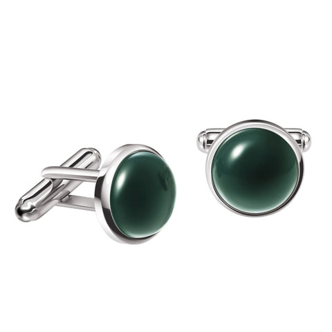 Genuine Natural Chrysoprase Gemstone & Sterling Silver Cufflinks. - Franki Baker Jewellery