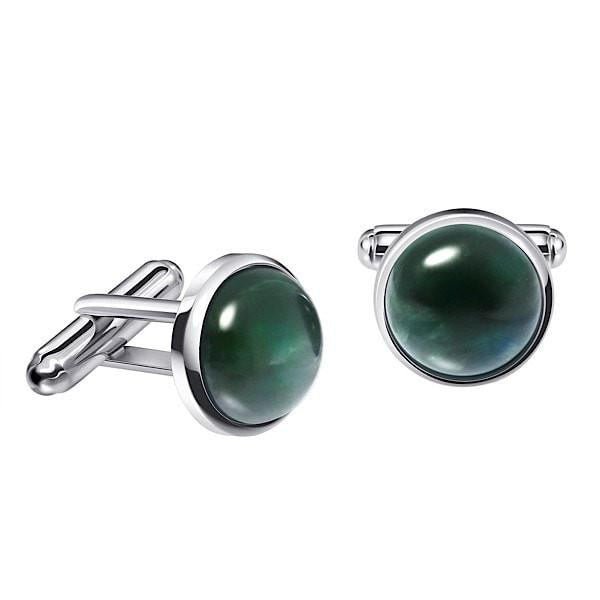 Genuine Natural Chrysoprase Gemstone & Sterling Silver Cufflinks. - Franki Baker Jewellery