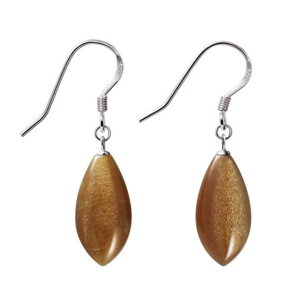 Glittery Gold Sunstone and Sterling Silver Earrings - Franki Baker Jewellery