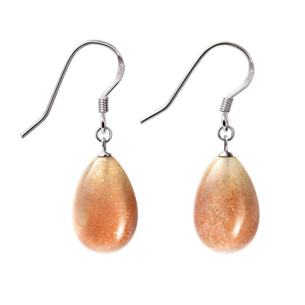 Goldsand Sunstone and Sterling Silver Drop Earrings - Franki Baker Jewellery
