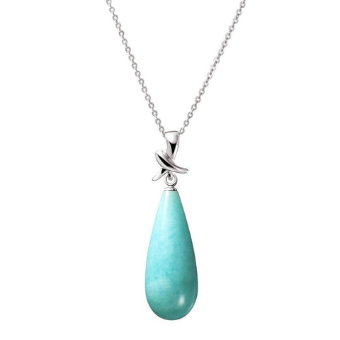Green Amazonite Kiss Design Pendant on Sterling Silver Chain - Franki Baker Jewellery