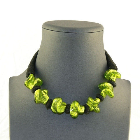 Green Glass Bead Choker - Franki Baker Jewellery