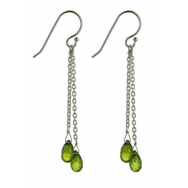 Green Peridot and Sterling Silver Drop Earrings - Franki Baker Jewellery