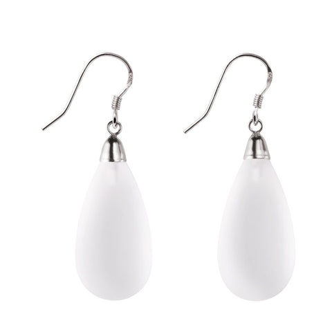 Large Statement Frosted Natural Crystal and Silver Earrings - Franki Baker Jewellery