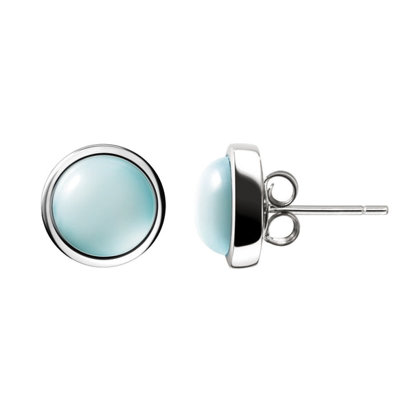 Turquoise Coloured Rare Larimar Gemstone & Sterling Silver Stud Earrings - Franki Baker Jewellery