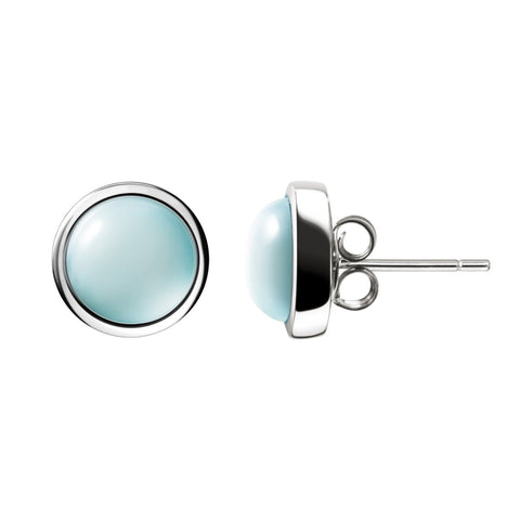 Turquoise Coloured Rare Larimar Gemstone & Sterling Silver Stud Earrings - Franki Baker Jewellery