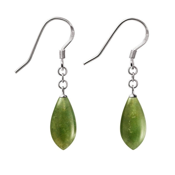 Leaf Green Blood Gemstone on Sterling Silver Earrings - Franki Baker Jewellery