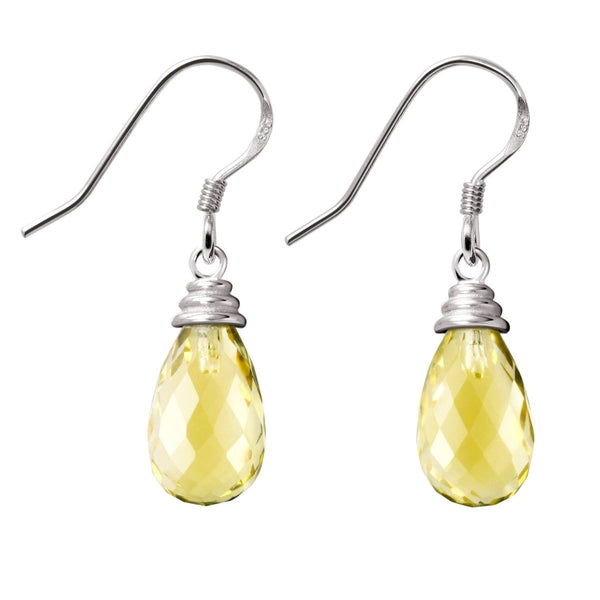 Lemon Quartz Gemstones and Sterling Silver Earrings - Franki Baker Jewellery
