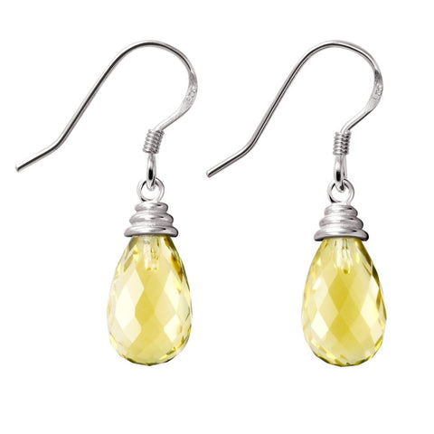Lemon Quartz Gemstones and Sterling Silver Earrings - Franki Baker Jewellery