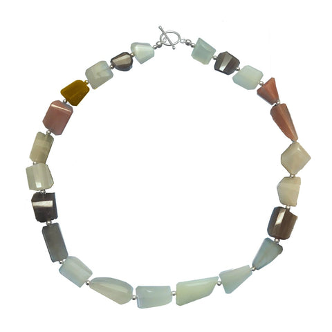 Moonstone & Sterling Silver Statement Necklace. Length: 50cm