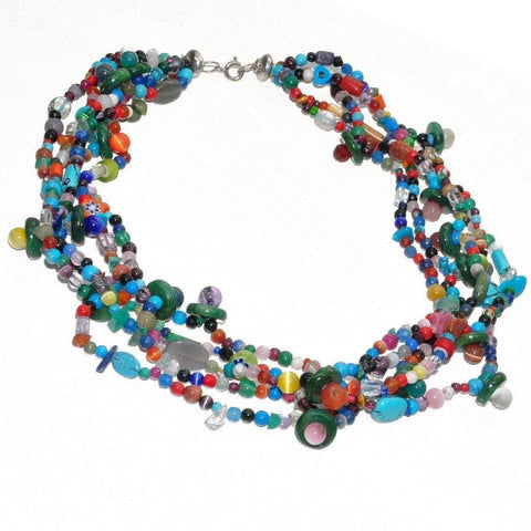 Multi-Coloured Chunky Gemstone Necklace - Franki Baker Jewellery